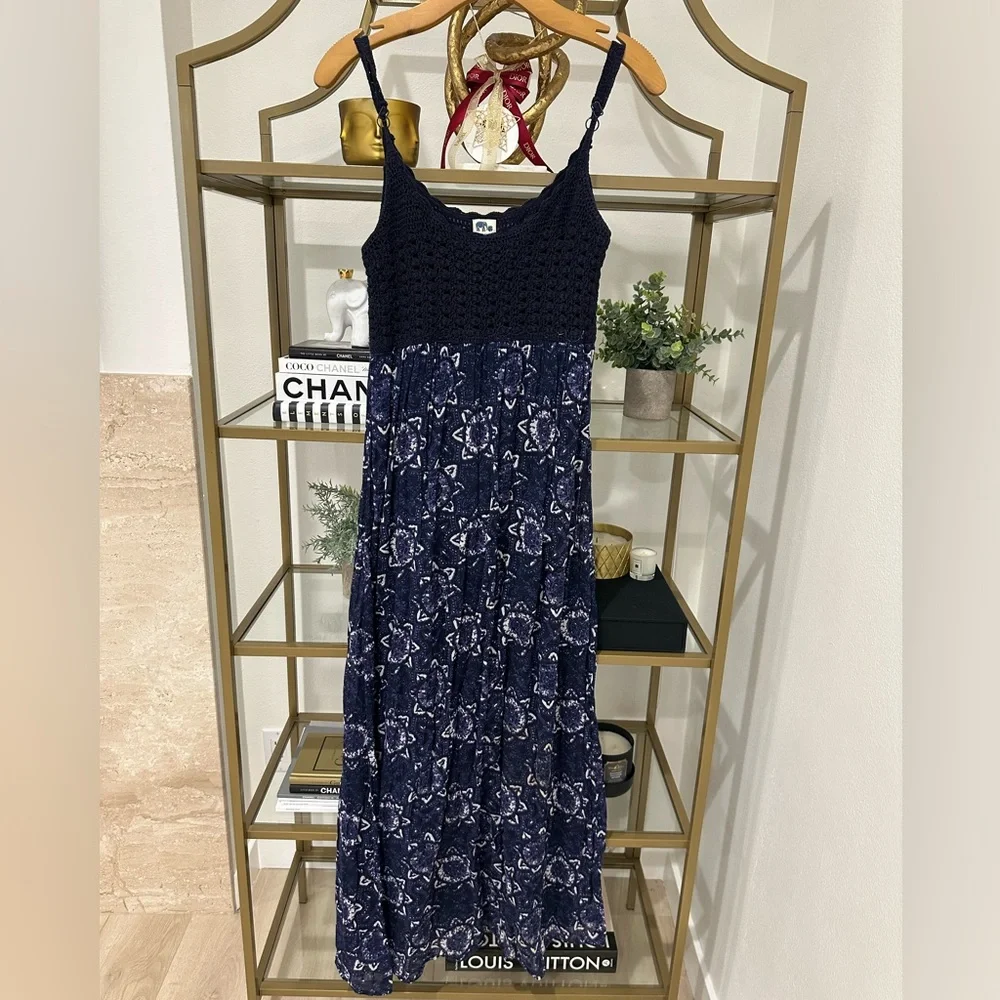 John Robshaw Lucky Brand Crochet Maxi Dress - Picture 6 of 10